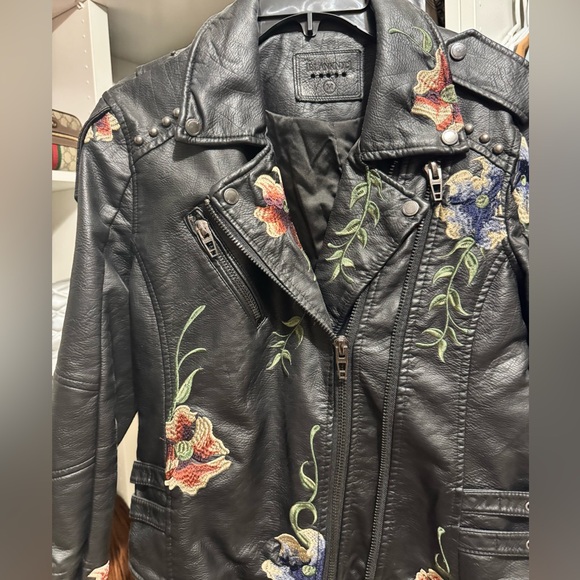 BlankNYC Embroidered Black Leather Jacket - Picture 6 of 6